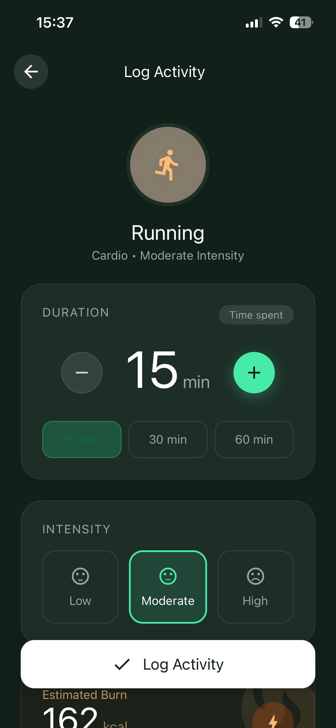 Activity & Workout Calorie Burn