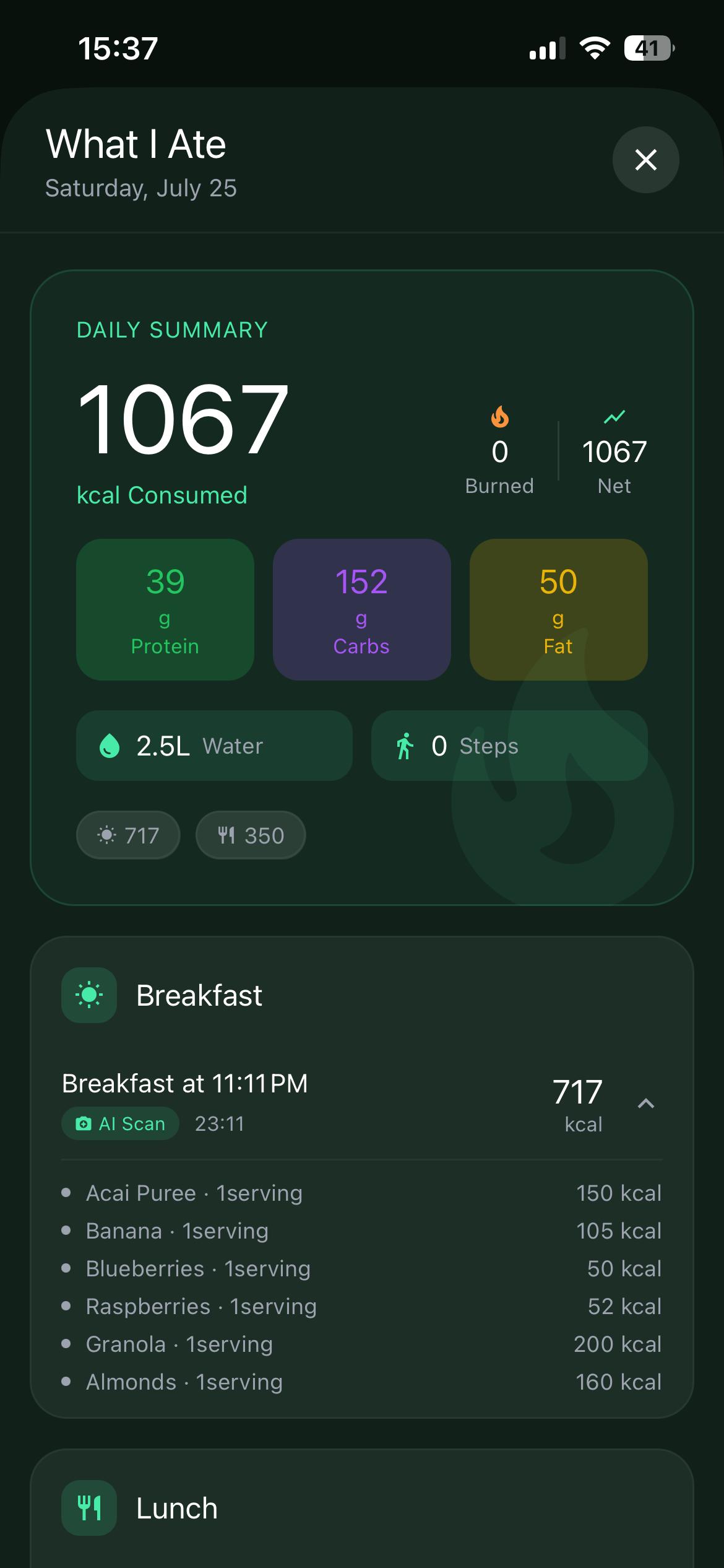 BiteGuide Daily Nutrition Diary